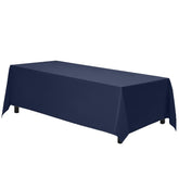 Gee Di Moda navy rectangle tablecloth for holidays, elevating table presentation.