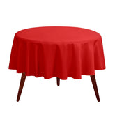 Gee Di Moda round tablecloth 90-inch red on table for elegant dining.