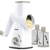 Geedel rotary cheese grater with hand crank for fast shredding cheese and vegetables.