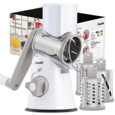 Geedel rotary cheese grater with ergonomic handle for effortless shredding.