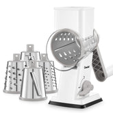Geedel rotary cheese grater with handle for quick, controlled shredding on weeknight meals
