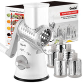 Geedel rotary cheese grater with handle for effortless shredding and stable grip