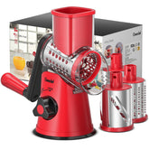 Geedel rotary cheese grater with handle for safe shredding