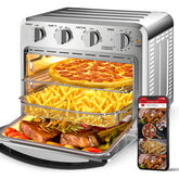 Geek Chef air fryer toaster oven front view, ideal for quick weeknight meals.