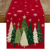 GEEORY Christmas table runner 13x48 with yuletide design for festive dining.