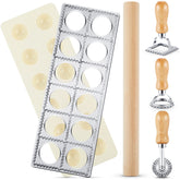 Geetery ravioli mold with 12 holes for uniform pockets.