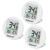 Geevon small digital thermometer on fridge with clear display for accurate food storage.