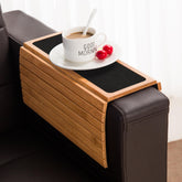 GEHE couch arm tray table foldable-compact, space-saving design for small rooms.