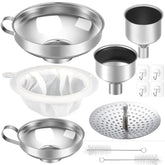 Gejoy 12 Pcs metal canning funnels set with wide mouths for mess-free filling