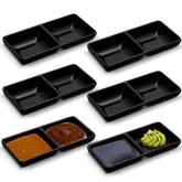 Gejoy dual dipping sauce bowls in black keep sauces organized for meals