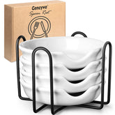 Gencywe ceramic spoon rest with metal holder keeps stovetop tidy and drip-free