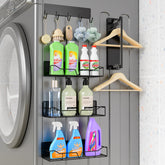 Generic 5-pack magnetic shelves attached to a washing machine keep laundry items organized and reachable.