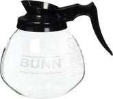 Generic Supply Depot decanter with clear glass and black lid, ideal for everyday serving