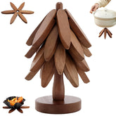 Generic wooden trivet tree assembly view shows sturdy construction for hot dishes.