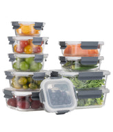 Genicoook rectangular glass containers with airtight lids for portioned meals