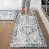 GENIMO kitchen mats with floral pattern add vintage charm and floor protection.