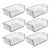 GENIYA under-shelf basket in black, easy assembly for organized cabinet storage.