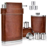 GENNISSY 8oz hip flask leakproof for on-the-go whiskey, ideal for travel and outdoor adventures.