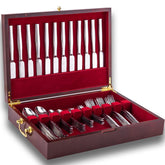 genrice wooden silverware chest with sturdy handle for easy lifting