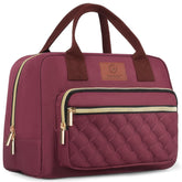 Genteen red insulated lunch box for women keeps meals fresh