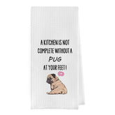 Geqtt Funny Pug Dish Towels decorative waffle weave brighten the kitchen.