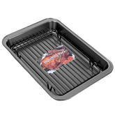 GESTONE 15-inch turkey roasting pan with rack ready for oven roasting and cleanup.