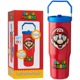 Get Trend Super Mario tumbler, red front view, 30oz, ideal for school hydration