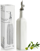 getstar olive oil dispenser, ceramic white, for clean, mess-free pouring