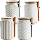 Getstar small canisters set with coffee, sugar, and tea to preserve aroma and convenience.
