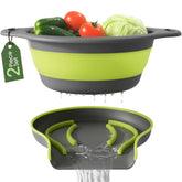 Gevoli large collapsible colander with self-draining base for mess-free draining
