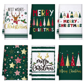 Geyoga Christmas kitchen towels in green Joyous, absorbent and quick-drying for holiday prep.
