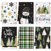 Geyoga Christmas kitchen towel with tree pattern ideal for festive decor and quick drying