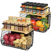 GGIU magnetic shelf with wood lid on fridge provides strong tool-free storage