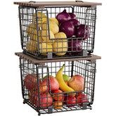 GGIU wire storage basket on counter keeps produce organized and accessible.