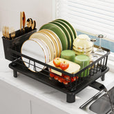 GHERISN dish drainer with drip tray keeps countertops dry and organized