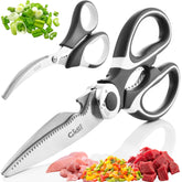 Gidli Kitchen Shears 8inch blade closeup highlights sharp blades for precise cuts.