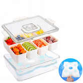 Gifhomfix portable snackle box with lid and handle for organized snacks on the go
