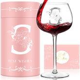 GiftPioneers monogram A-Z wine glass showcases personalized elegance for special occasions.