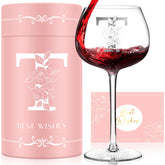 GiftPioneers monogram wine glass with personalized engraving, ideal for meaningful gifting.