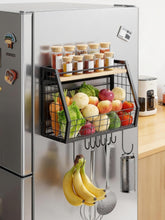 GIGIFTREE magnetic shelf for fridge with back magnets providing a secure hold on metal surfaces.