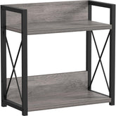 Giikin coffee bar shelf front view shows sturdy gray finish for organized counters.