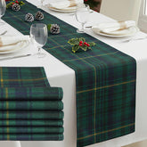 Gilprop blue and green tartan table runner set for elegant holiday tables