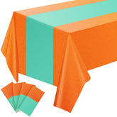 Gilprop lime iridescent tablecloth front view with shimmering design for vibrant birthdays