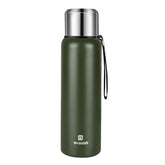 GIOGD insulated vacuum bottle 1000ml green cap for hot or cold drinks.