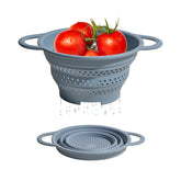 GIR Collapsible Colander collapsed for ultra-slim storage in small kitchens.