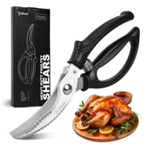 Gisde heavy-duty poultry shears blade close-up for precise cutting.