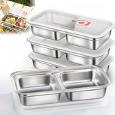Gksuu 4 pack snack containers with dual compartments for organized snacks.