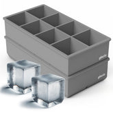 Glacio large square ice cube molds create eight giant cubes for slow cooling.