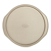 Glad pizza pan oven safe up to 460°F showing round baking surface for crisp crusts