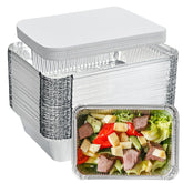 Gladify aluminum foil pan with lid top view for meal prep